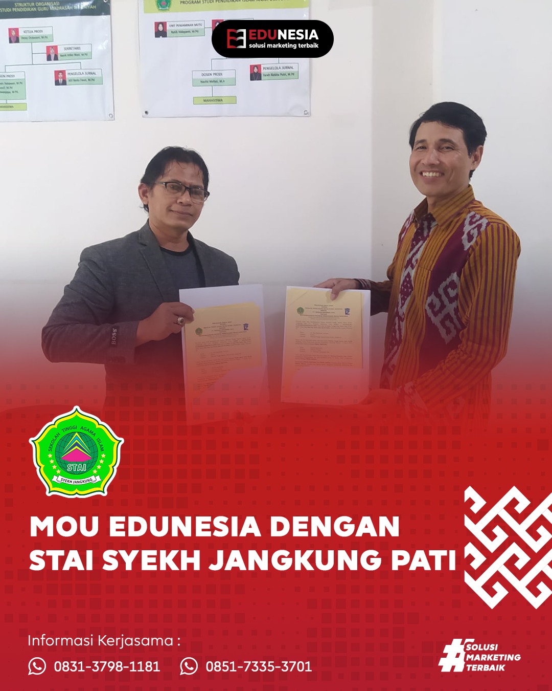 MOU CV.Edukasi Indonesia Jaya dengan Sekolah Tinggi Agama Islam Syehk Jangkung