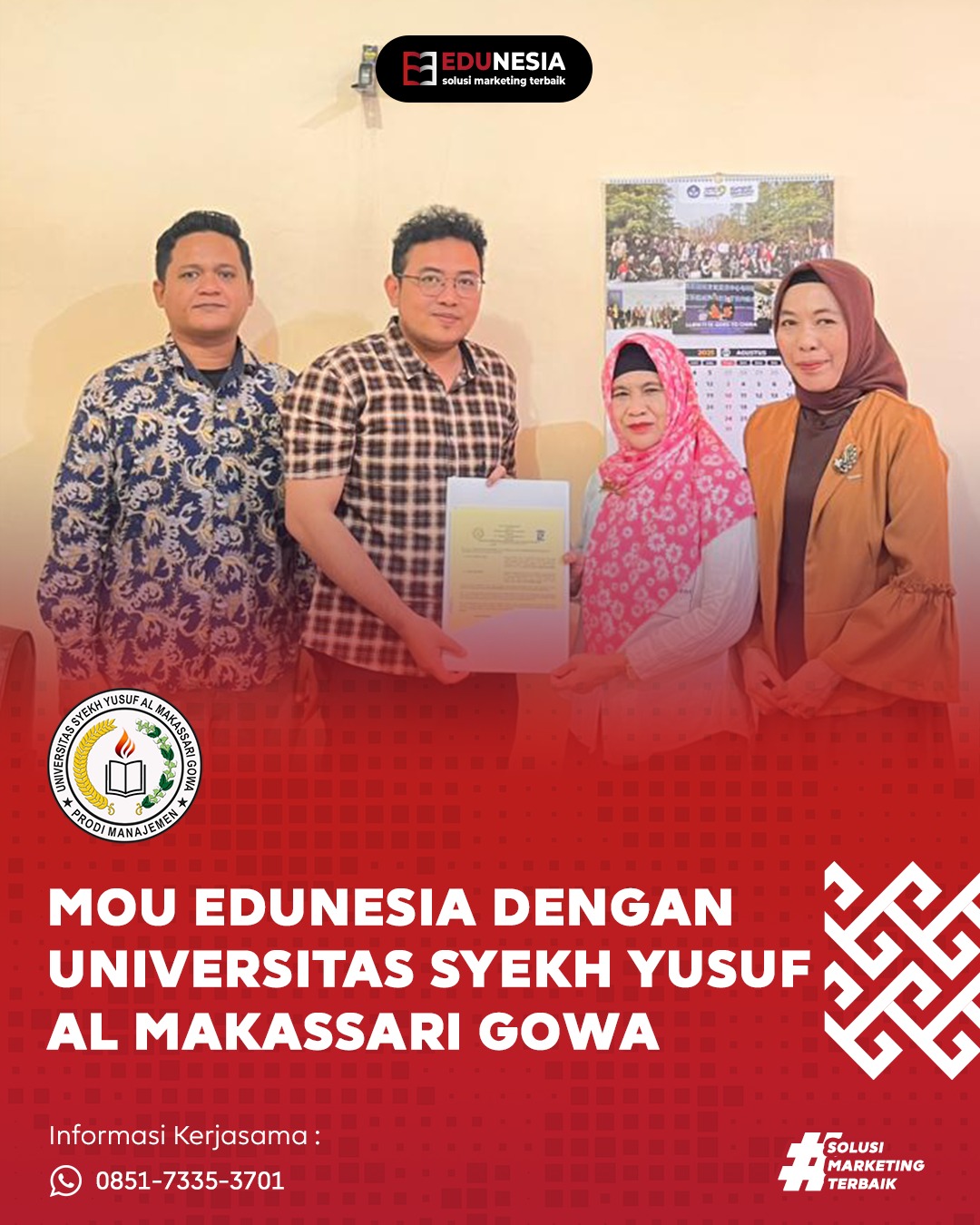MoU Edunesia dengan Universitas Syekh Yusuf Al Makassari Gowa